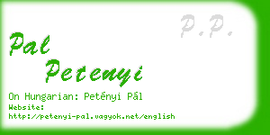 pal petenyi business card