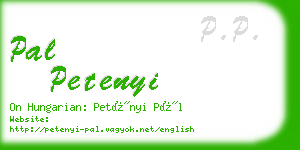 pal petenyi business card